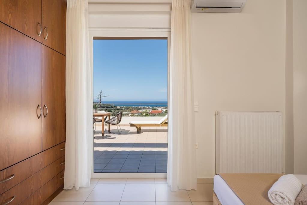 A seating area at Charilena's luxury apartment