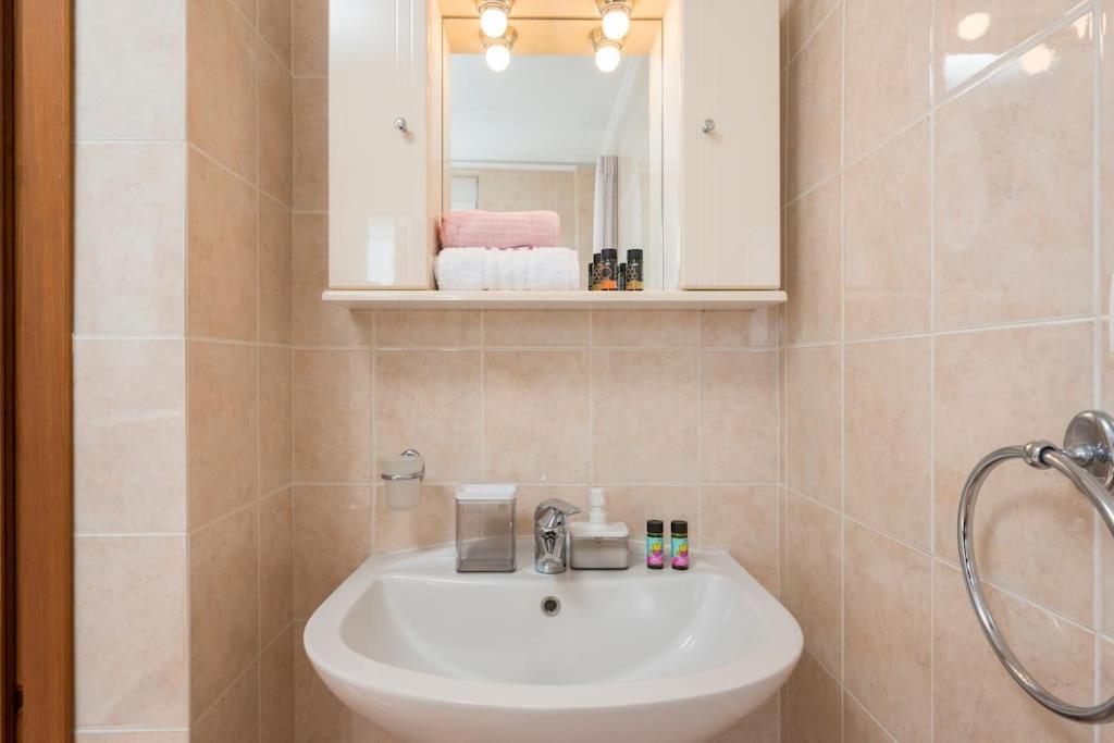 A bathroom at Charilena's luxury apartment
