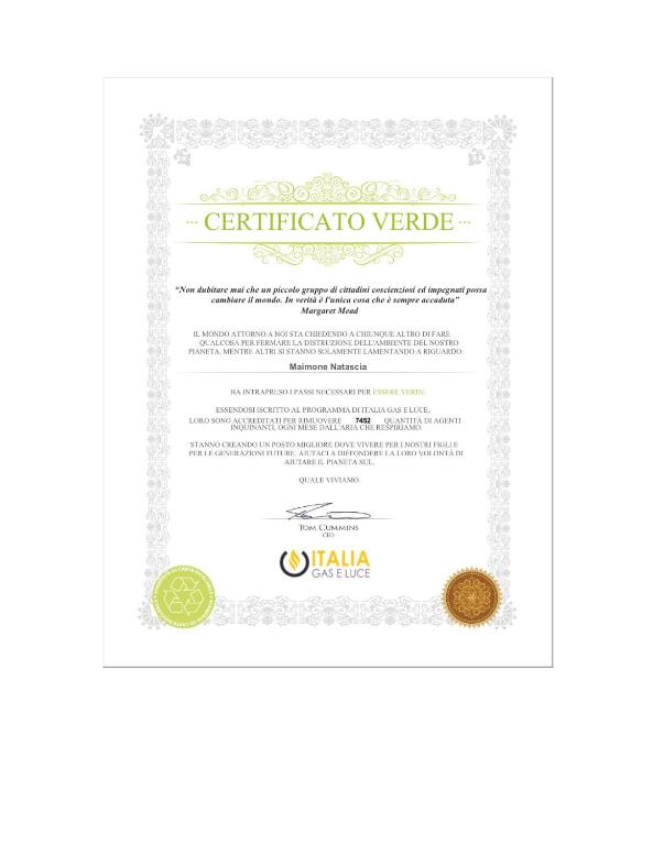 Certifikát, ocenenie alebo iný dokument vystavený v ubytovaní Il Ciliegio Holiday Apartment With Garden