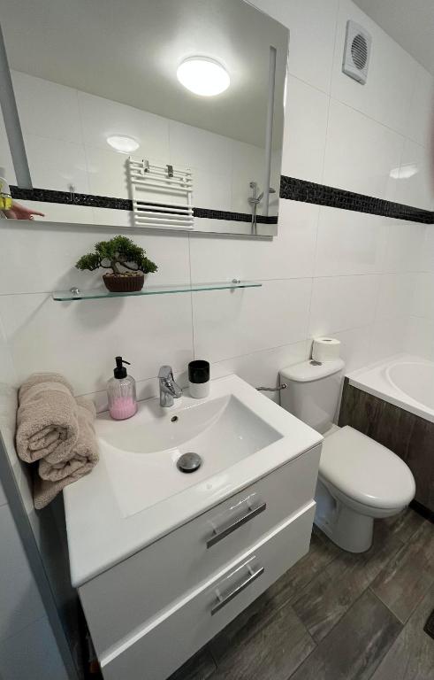 Kúpeľňa v ubytovaní Apartament z tarasem