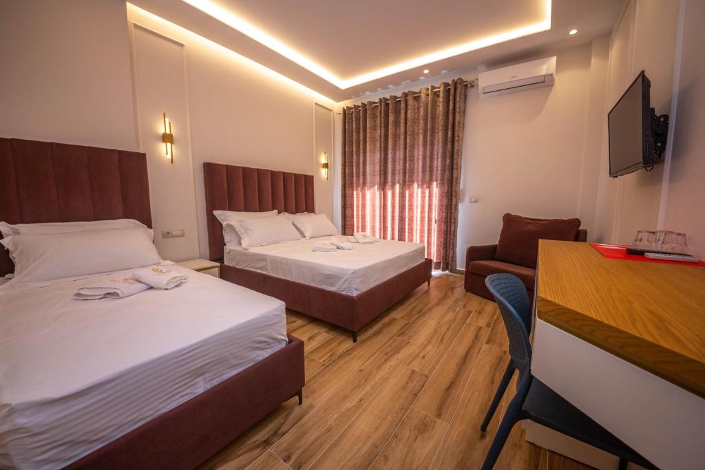 Hotel Vila Misiri房間的床