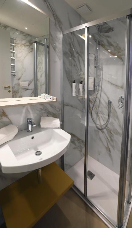 Koupelna v ubytování Hotel Fonte Boiola