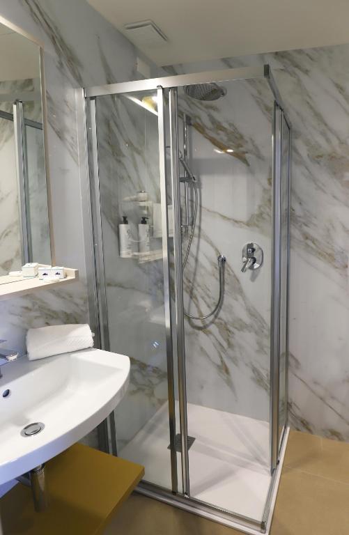 Koupelna v ubytování Hotel Fonte Boiola