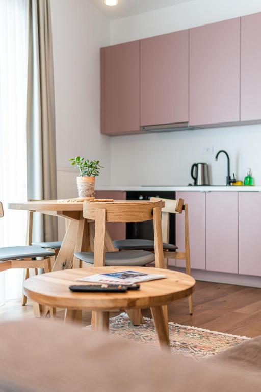 Kuchyň nebo kuchyňský kout v ubytování Aparthotel RAJSKA