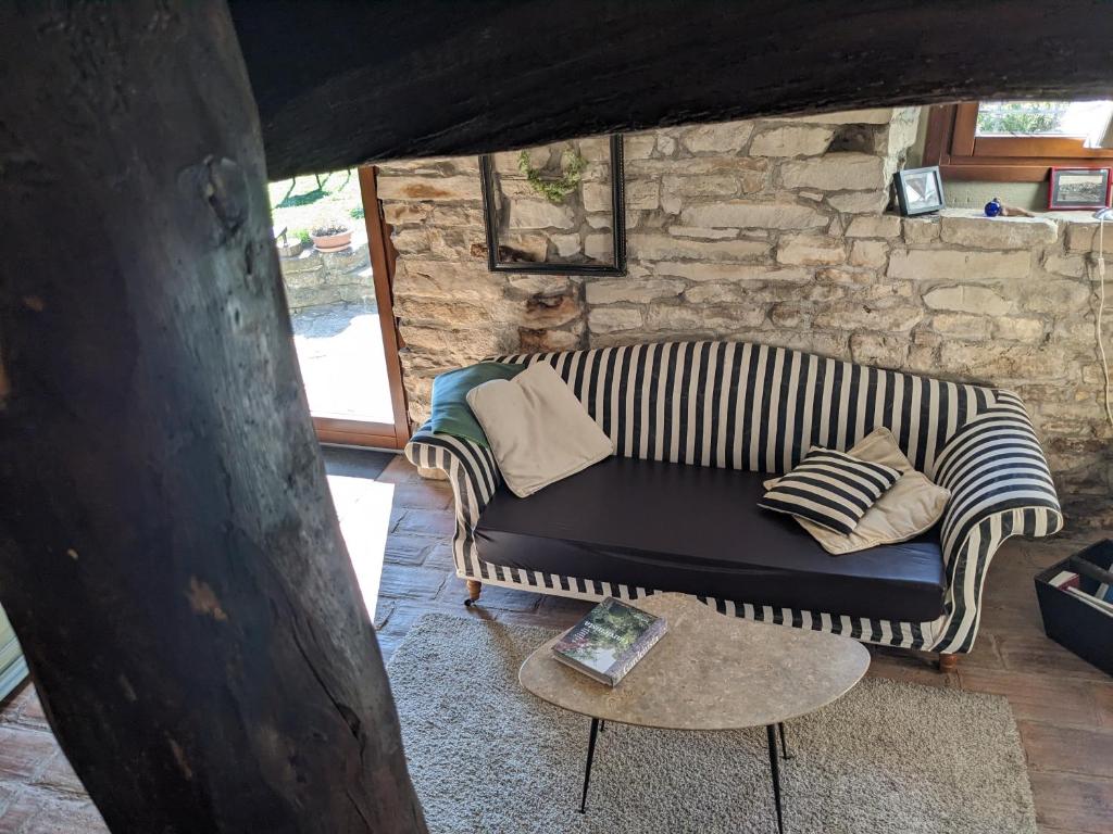 A seating area at Country old stone house immerse in nature