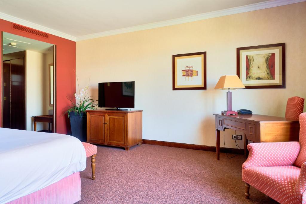 Una televisión o centro de entretenimiento en Hotel Fontecruz Ávila