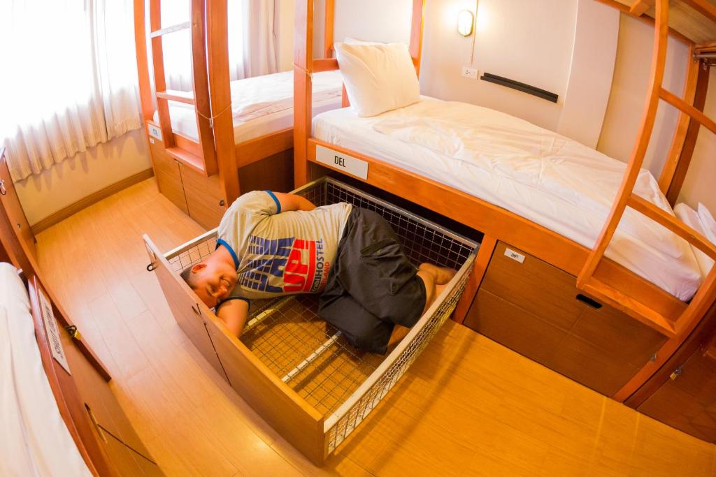 Postel nebo postele na pokoji v ubytování Pak-Up Hostel