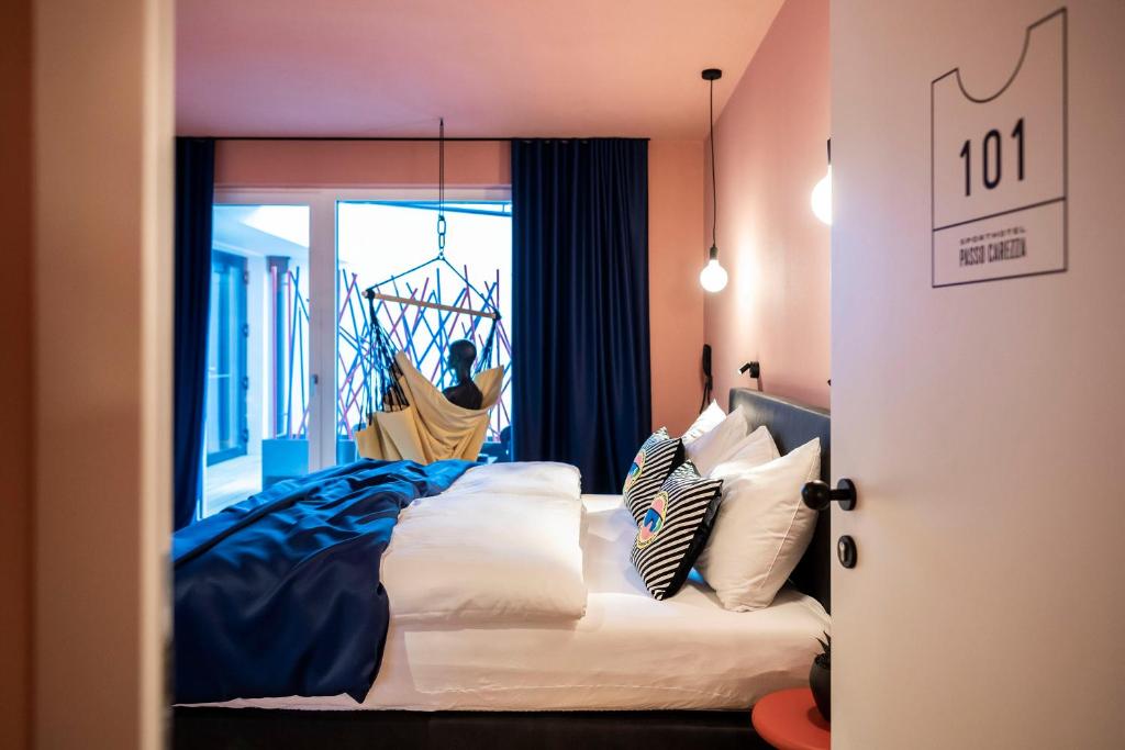 Posteľ alebo postele v izbe v ubytovaní Sport Hotel Passo Carezza