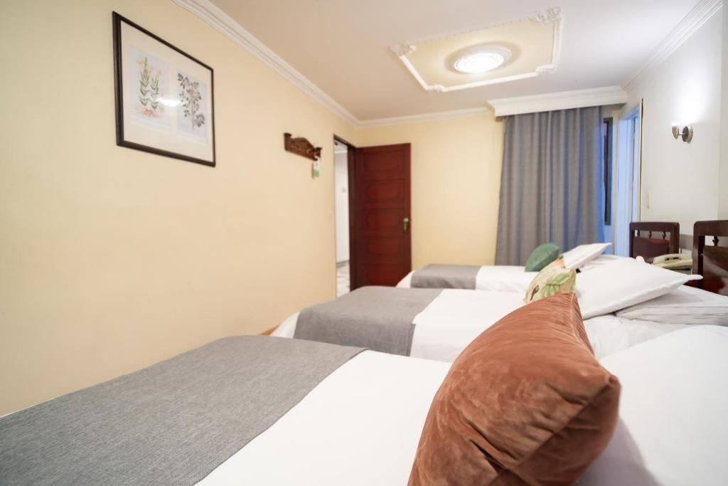 Postel nebo postele na pokoji v ubytování Hotel Virrey Central
