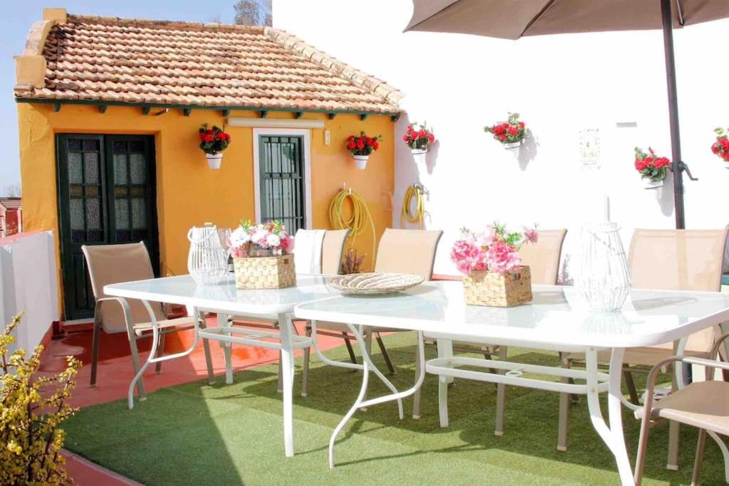 Patio alebo iná vonkajšia časť ubytovania Casa Malagueña a pie de playa