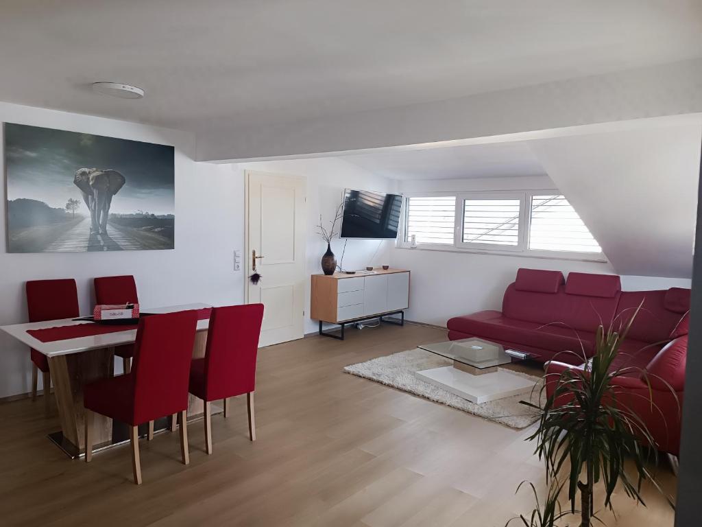 Televízia a/alebo spoločenská miestnosť v ubytovaní Apartma FRIGO