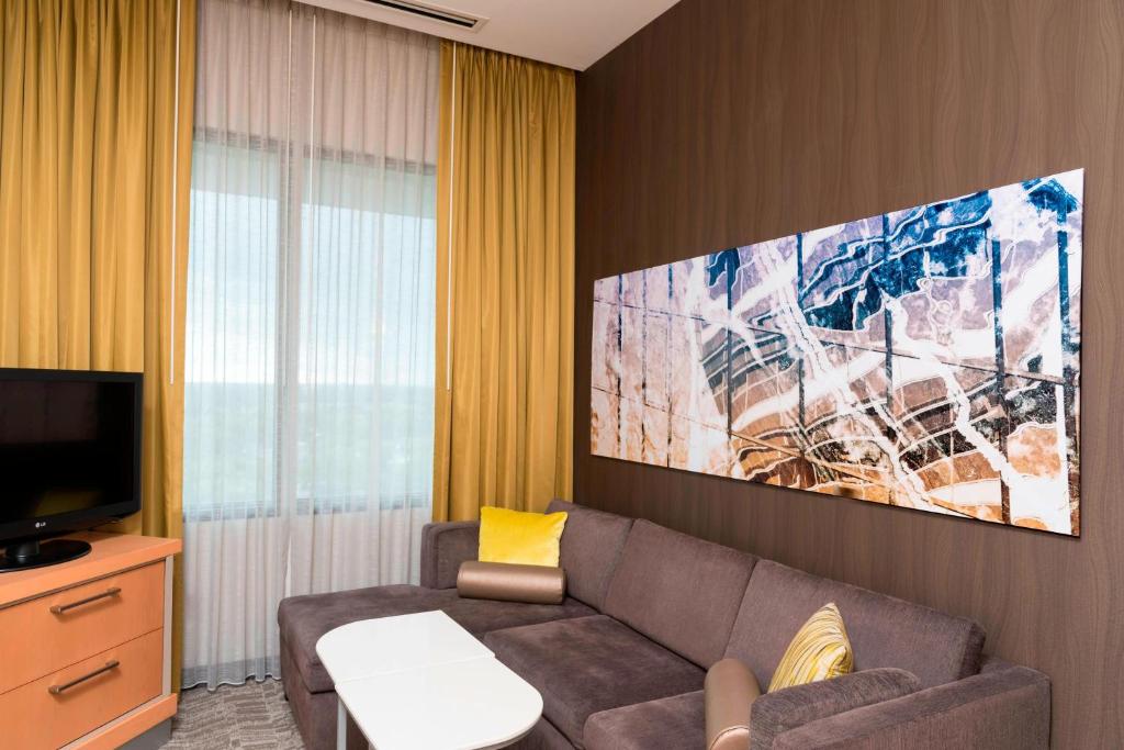 TV a/nebo společenská místnost v ubytování SpringHill Suites by Marriott Chicago O'Hare