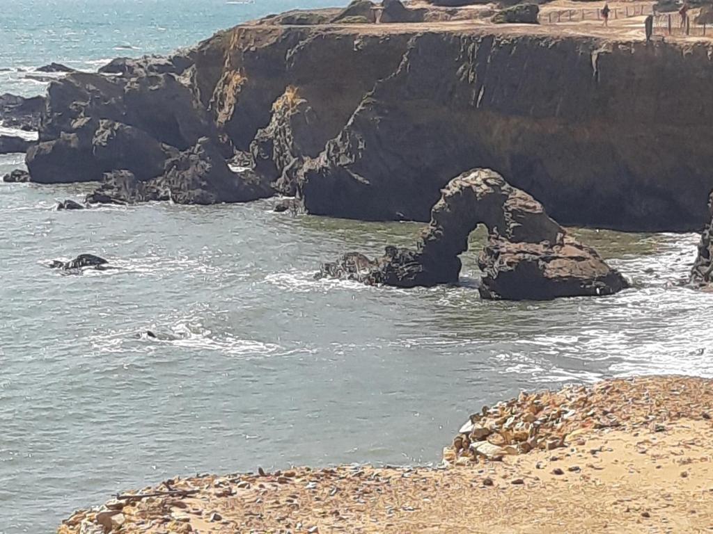 a rock formation in the water next to a beach at Maison Jard-sur-Mer, 3 pièces, 5 personnes - FR-1-485-78 in Jard-sur-Mer