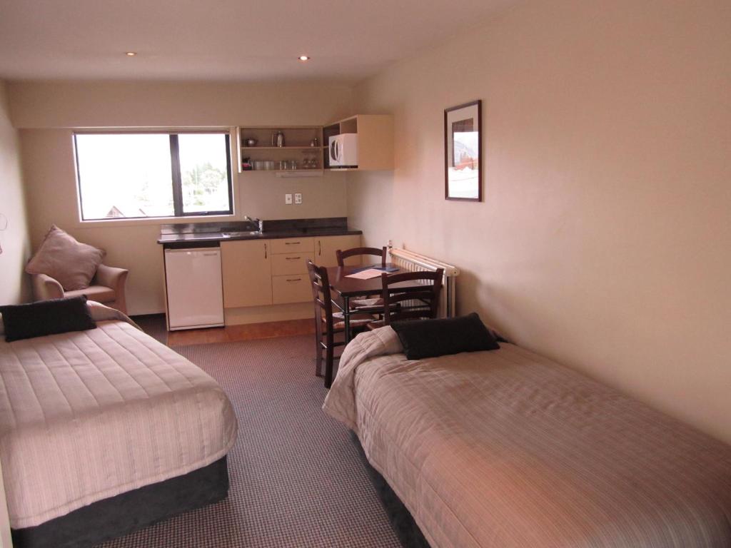 Kuchyň nebo kuchyňský kout v ubytování Four Seasons Motel