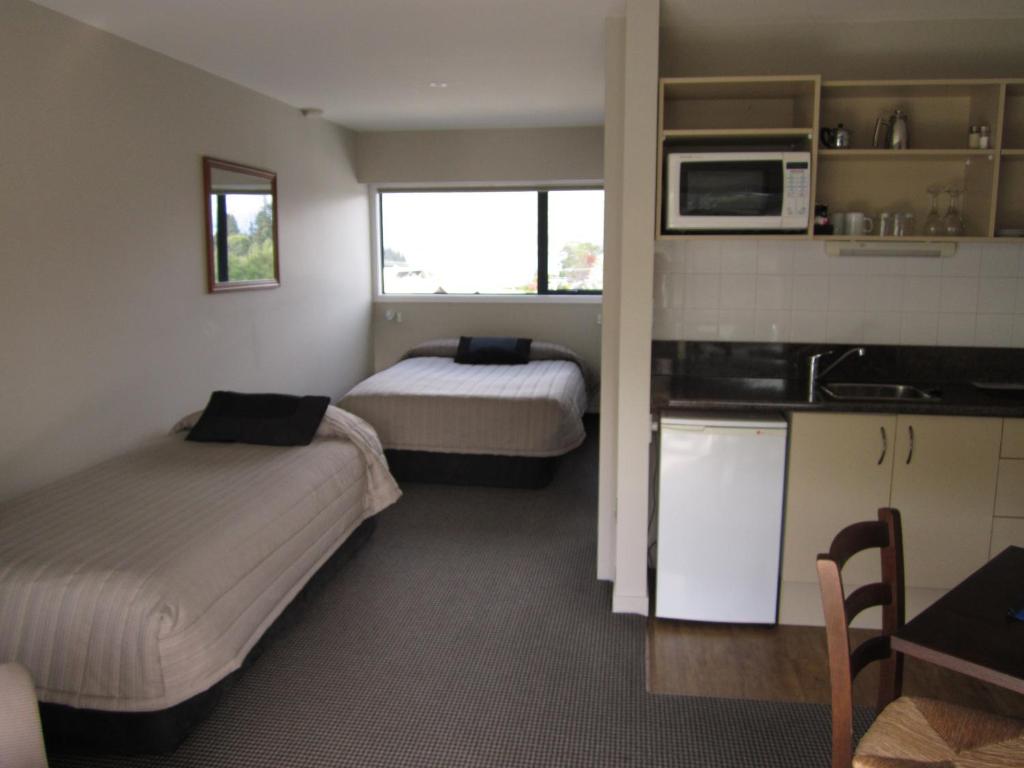 Kuchyň nebo kuchyňský kout v ubytování Four Seasons Motel