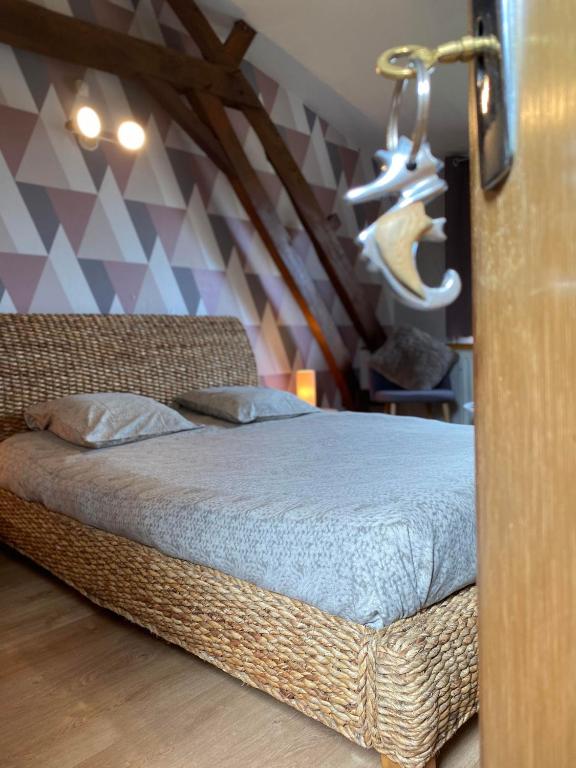 Postel nebo postele na pokoji v ubytování Chambres dhotes a la ferme