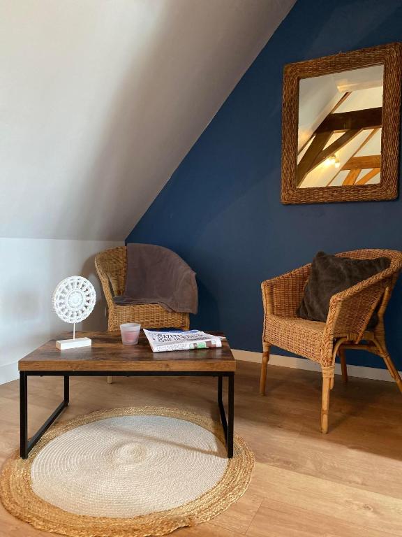 Posezení v ubytování Chambres dhotes a la ferme