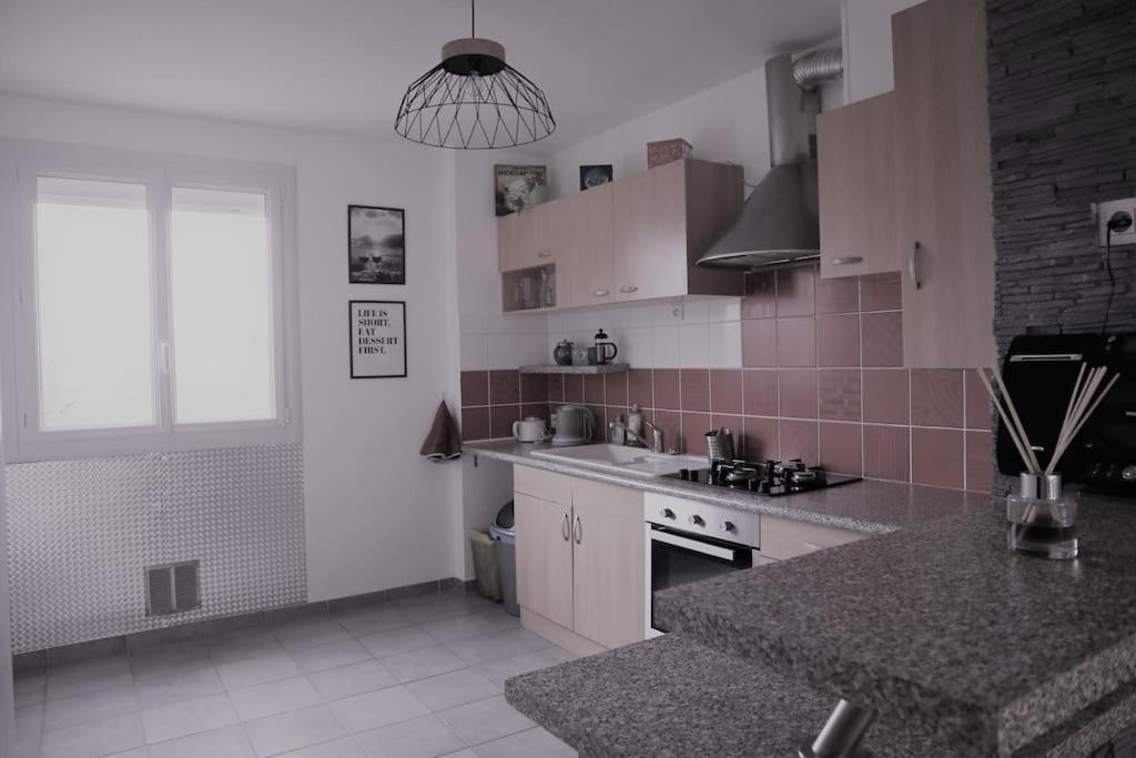 Kuchyňa alebo kuchynka v ubytovaní TRENTEMOULT-REZE : 2 chambres, 65m²+parking+wifi