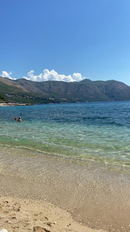 a person swimming in the water on a beach at Ivanica Sveto in Ivanica