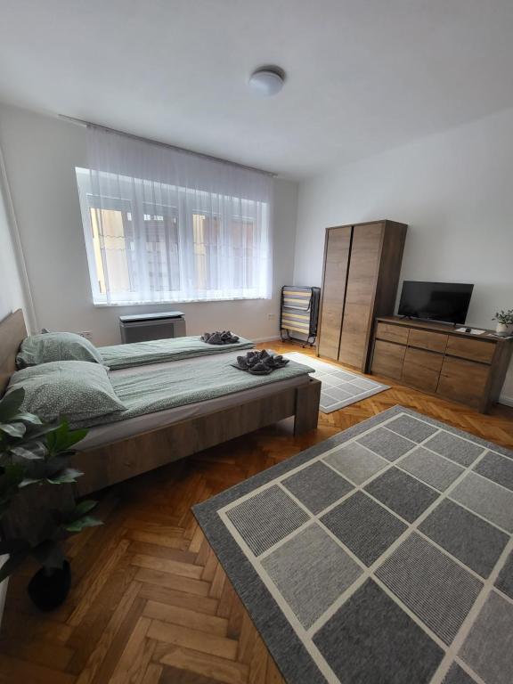 Posteľ alebo postele v izbe v ubytovaní Downtown Studio Apartman