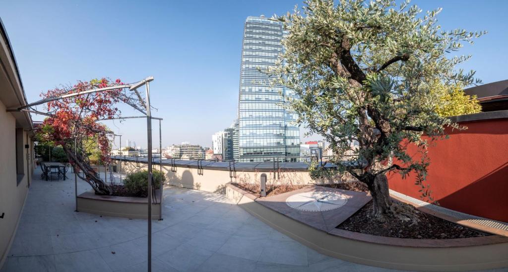 a tree sitting on top of a building at Home 12 in Milan