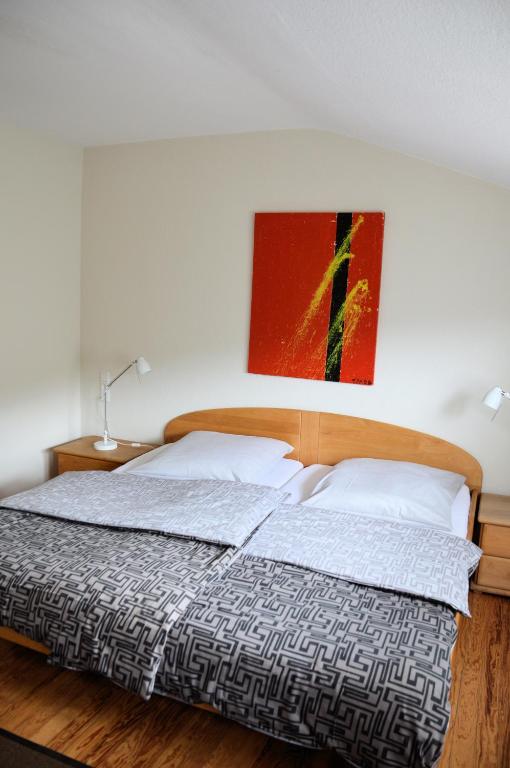 Postel nebo postele na pokoji v ubytování Hotel Schlafschön