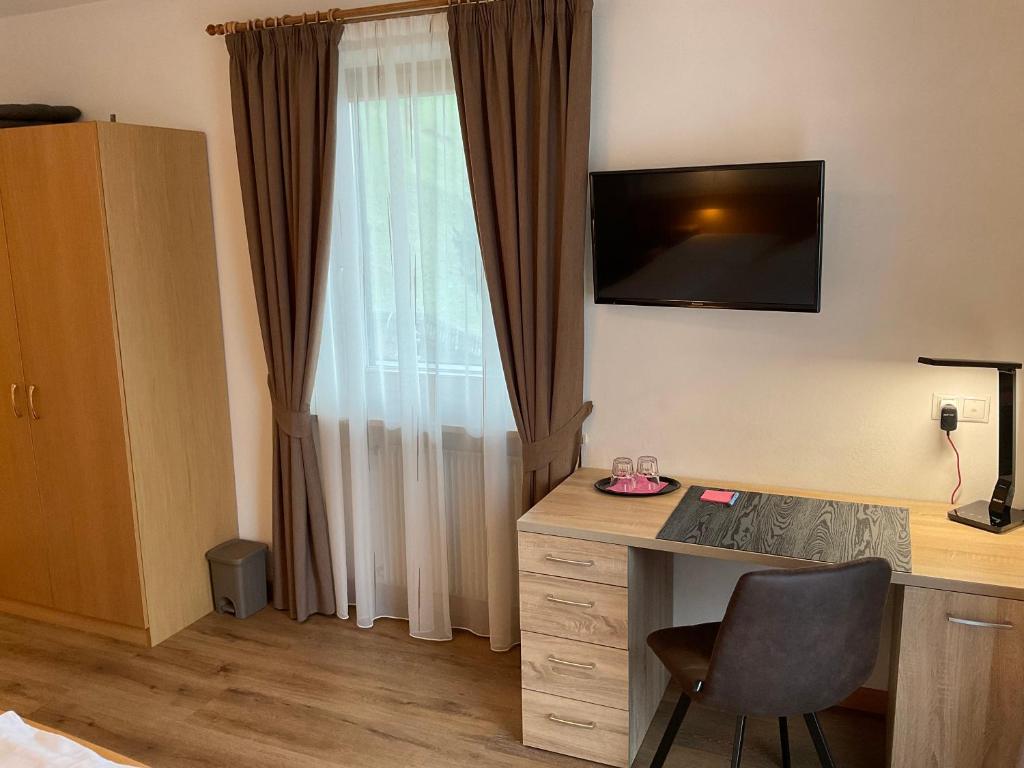 TV a/nebo společenská místnost v ubytování Alpenblick Bed & Breakfast