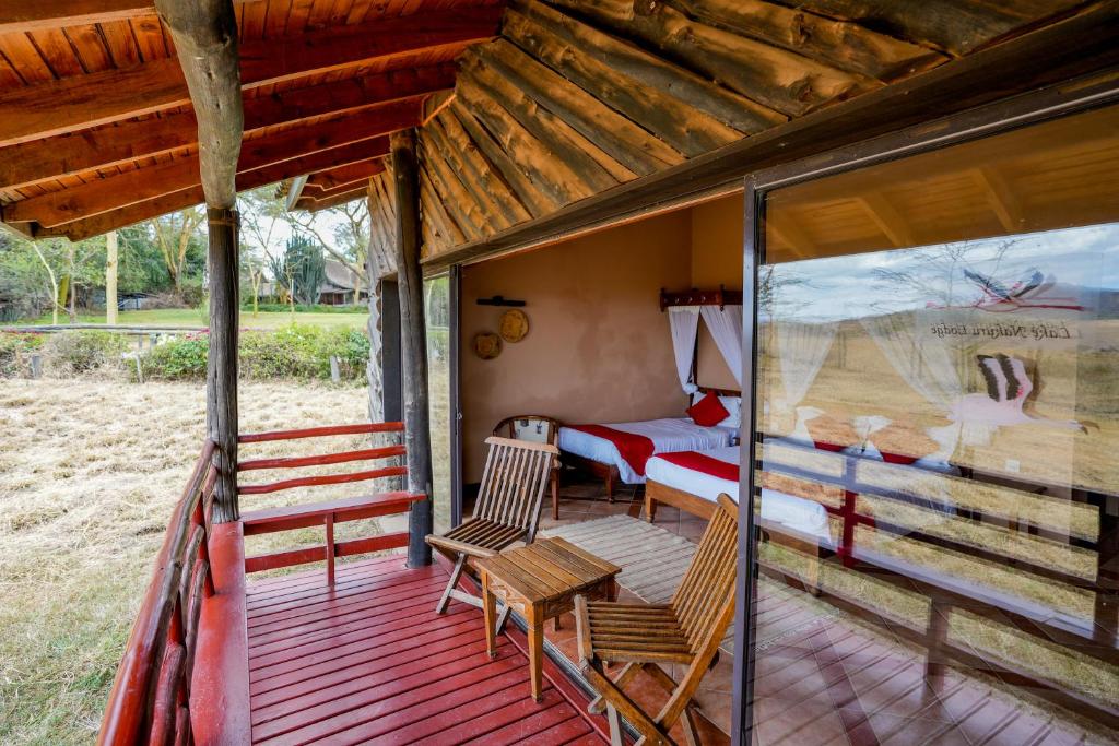 Balkón nebo terasa v ubytování Lake Nakuru Lodge