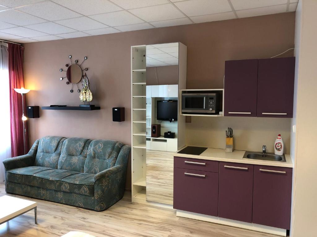 Kuchyň nebo kuchyňský kout v ubytování Pension Village