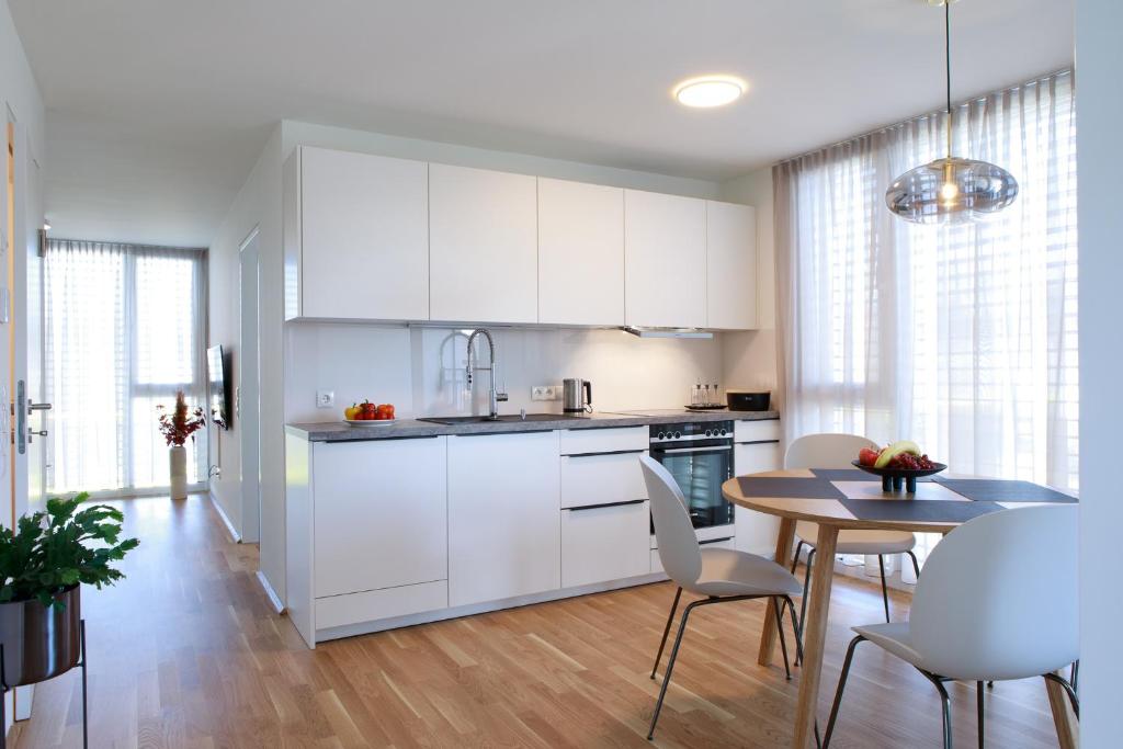 Kuchyň nebo kuchyňský kout v ubytování Wohlfühlapartments in Hard