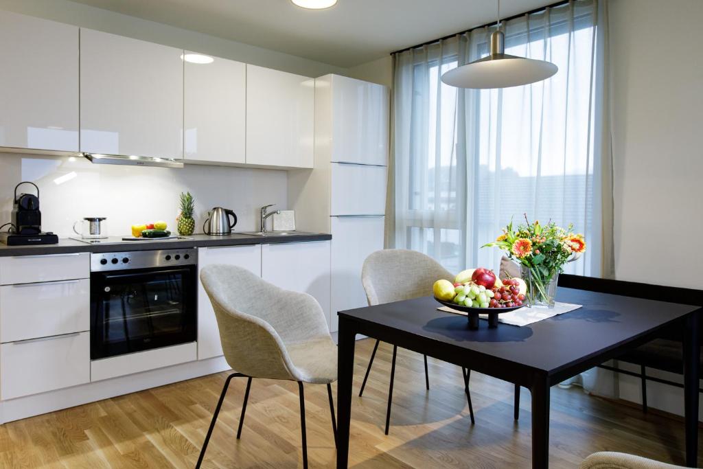 Kuchyň nebo kuchyňský kout v ubytování Wohlfühlapartments in Hard