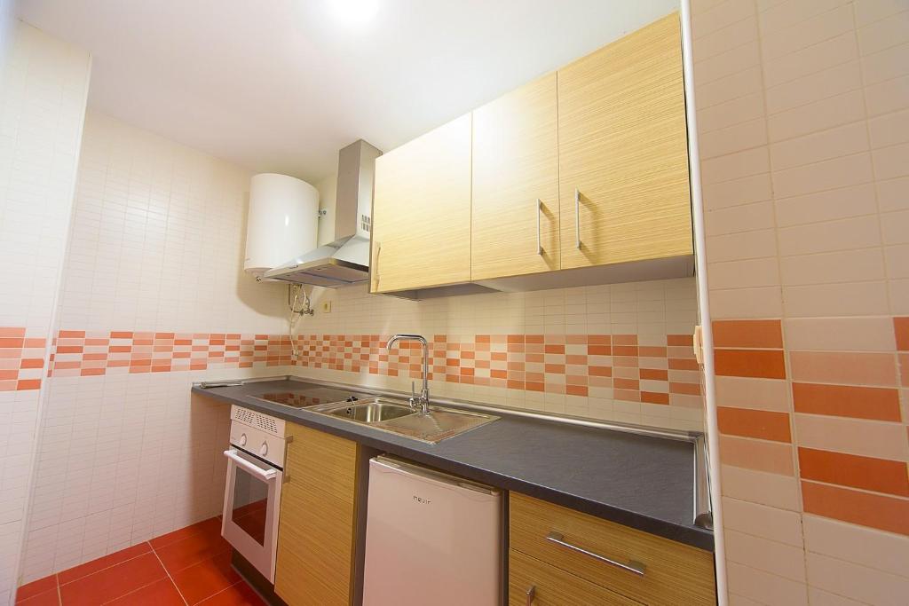 Kuchyň nebo kuchyňský kout v ubytování Apartamentos del Casco