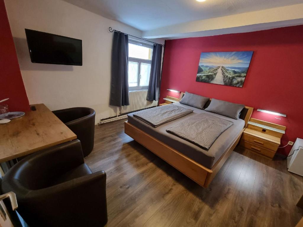 TV a/nebo společenská místnost v ubytování Gasthof Goldener Stern