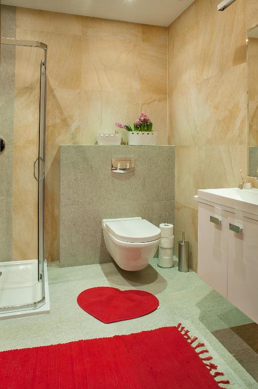 Koupelna v ubytování Apartamenty Czerwone Maki Wisła