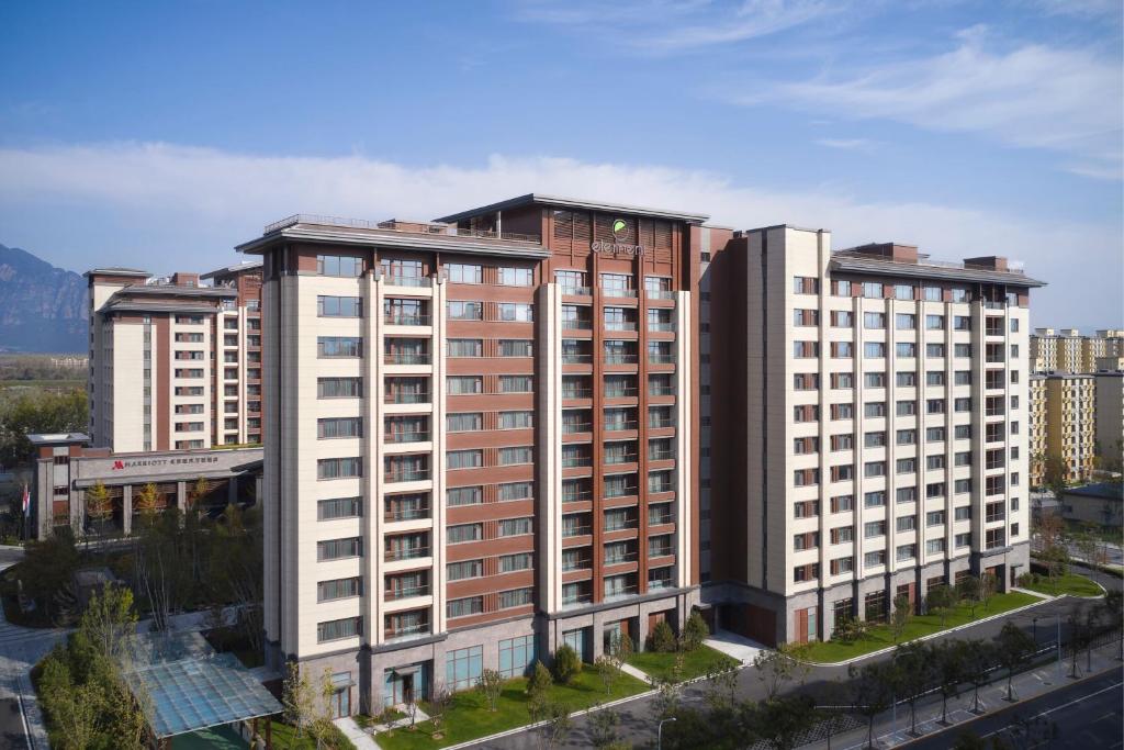 an aerial view of a large building at Element Beijing Yanqing in Yanqing