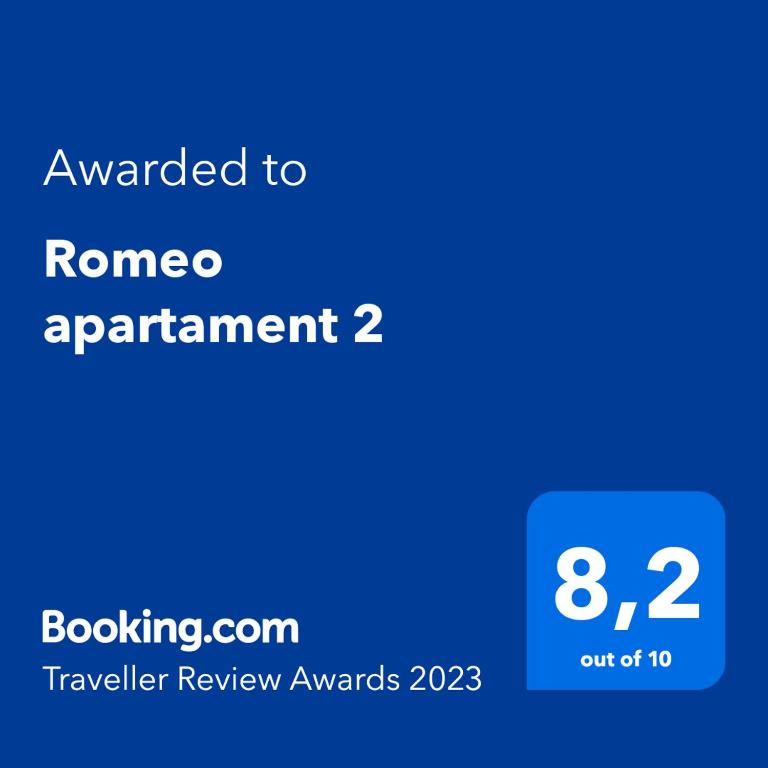 Certyfikat, podpis lub inny dokument wystawiony w obiekcie Romeo apartament 2