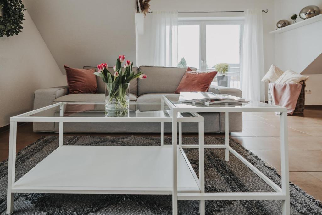 Posezení v ubytování Ferienwohnung Weidenblick