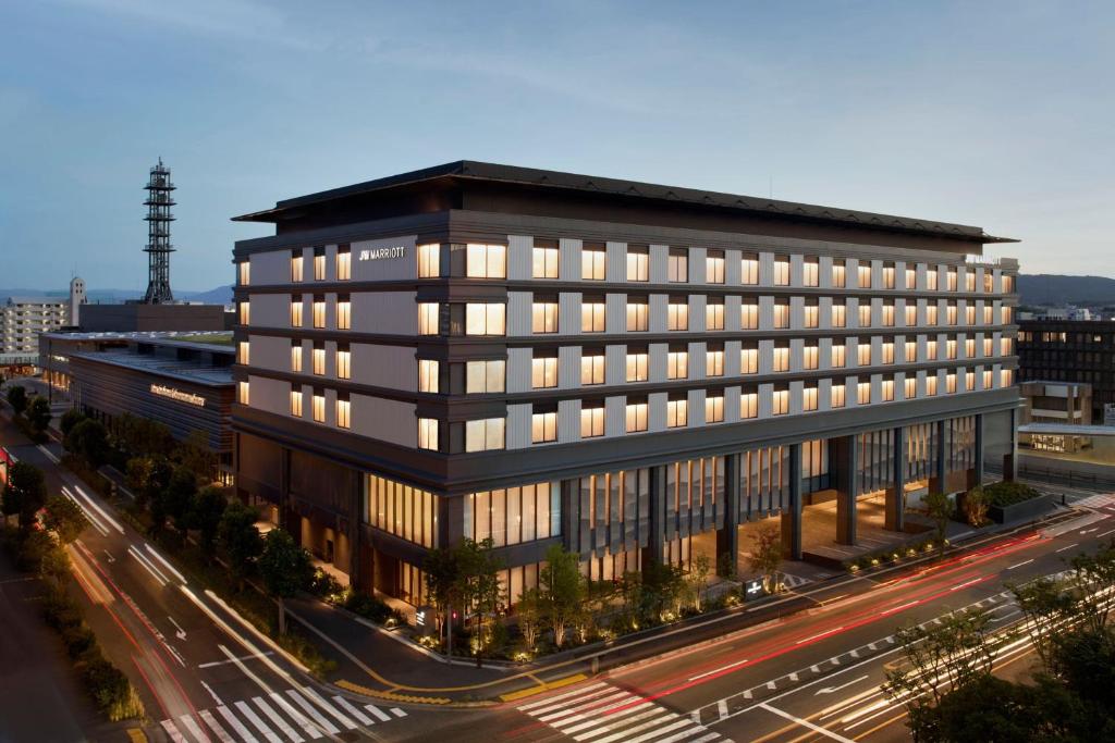 a large office building with a street in front of it at JW Marriott Hotel Nara in Nara