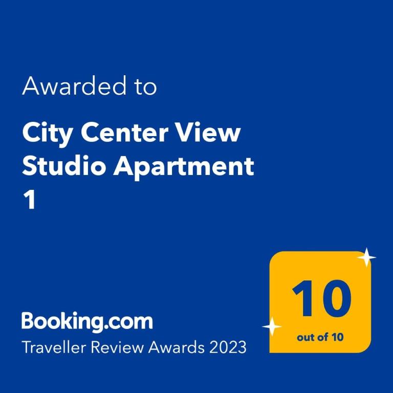 Certifikát, hodnocení, plakát nebo jiný dokument vystavený v ubytování City Center View Studio Apartment 1