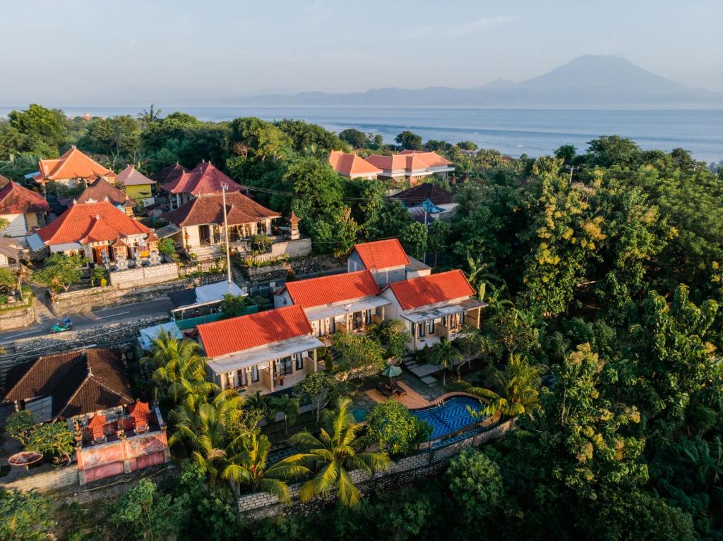 an aerial view of a resort at Arunika Cottage in Nusa Penida