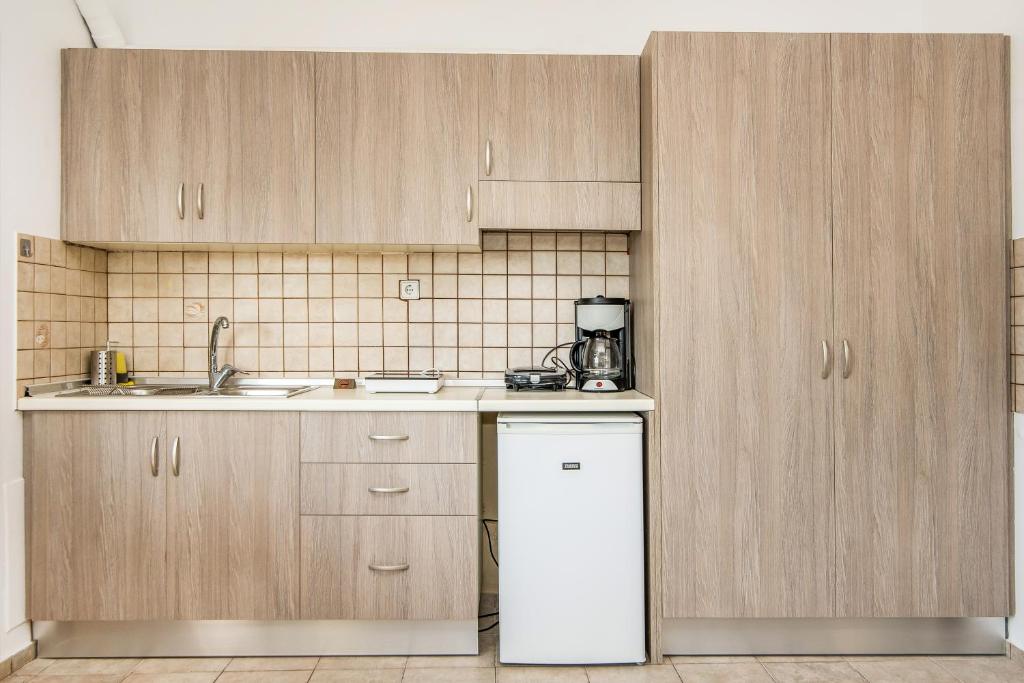 Kuchyň nebo kuchyňský kout v ubytování Kristina Stelios Apartment