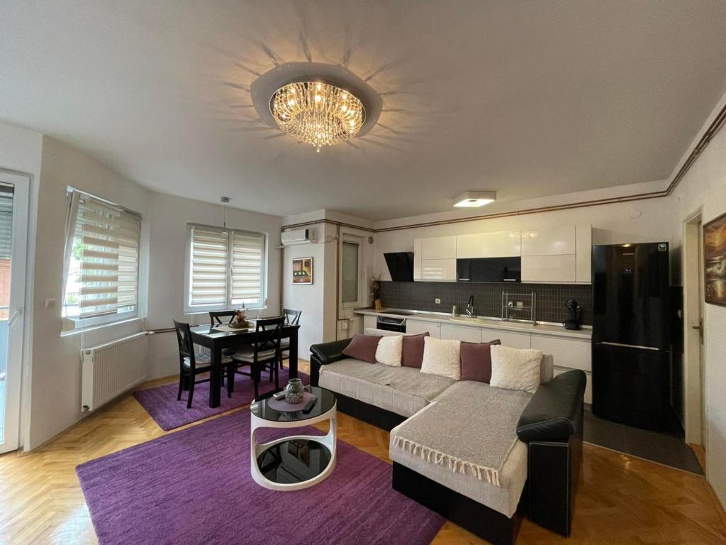 sala de estar con sofá y mesa en Apartman “Sofia” en Pirot