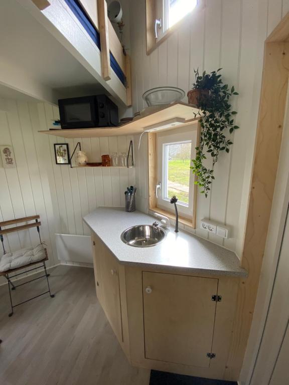 Kuchyň nebo kuchyňský kout v ubytování Kroghs Tiny Houses - Hyttebyen