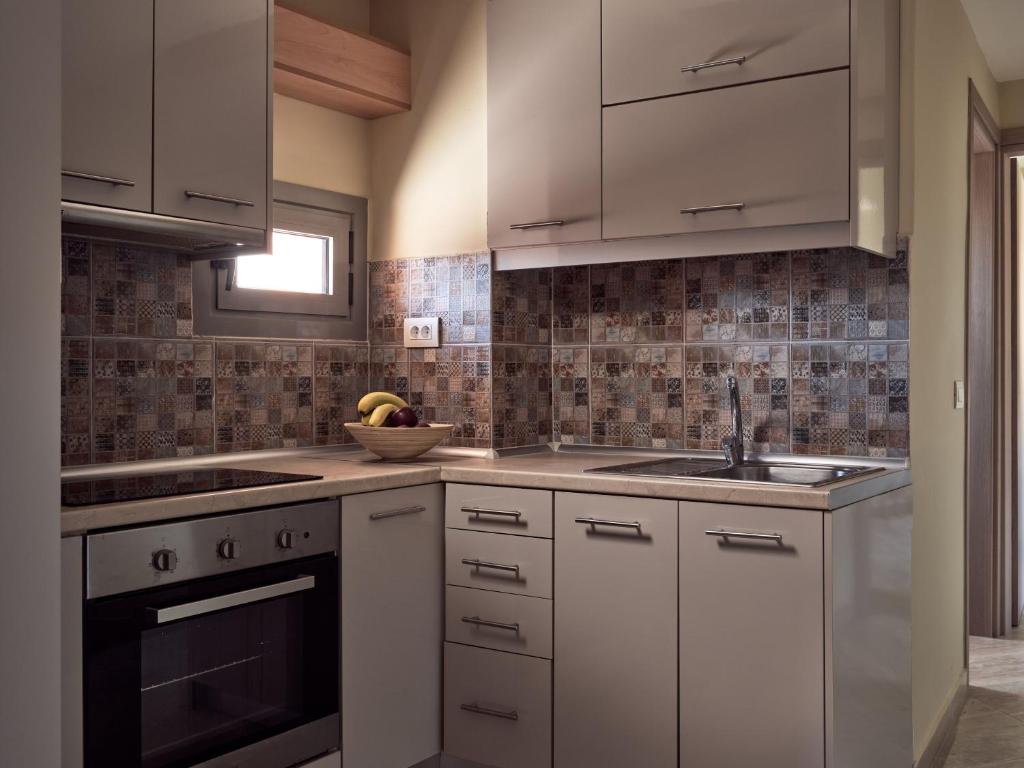 Kuchyň nebo kuchyňský kout v ubytování Laura Suites