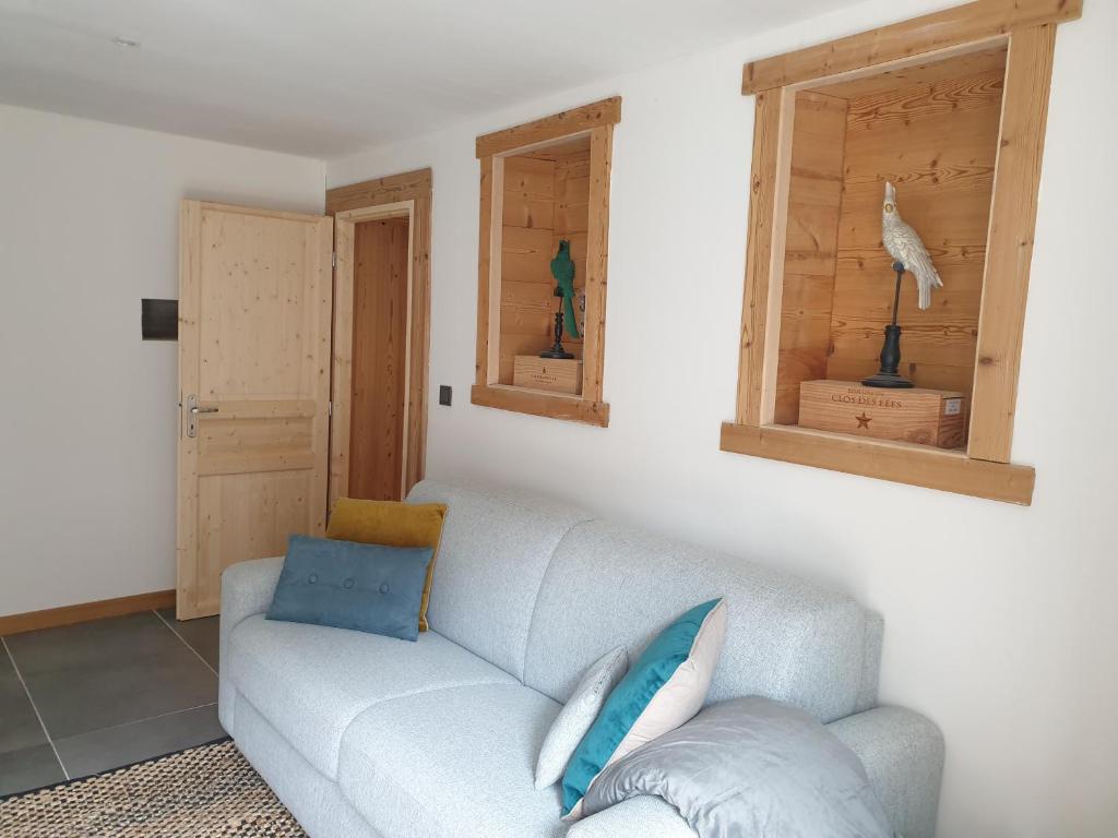 Posezení v ubytování Le Chalet du BioT