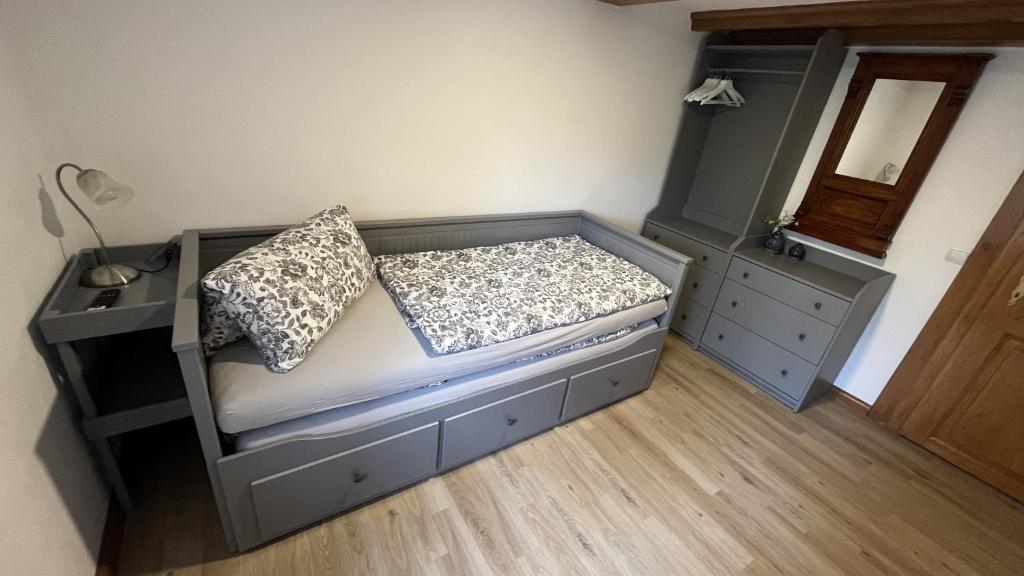 Postel nebo postele na pokoji v ubytování Zur alten Eiche