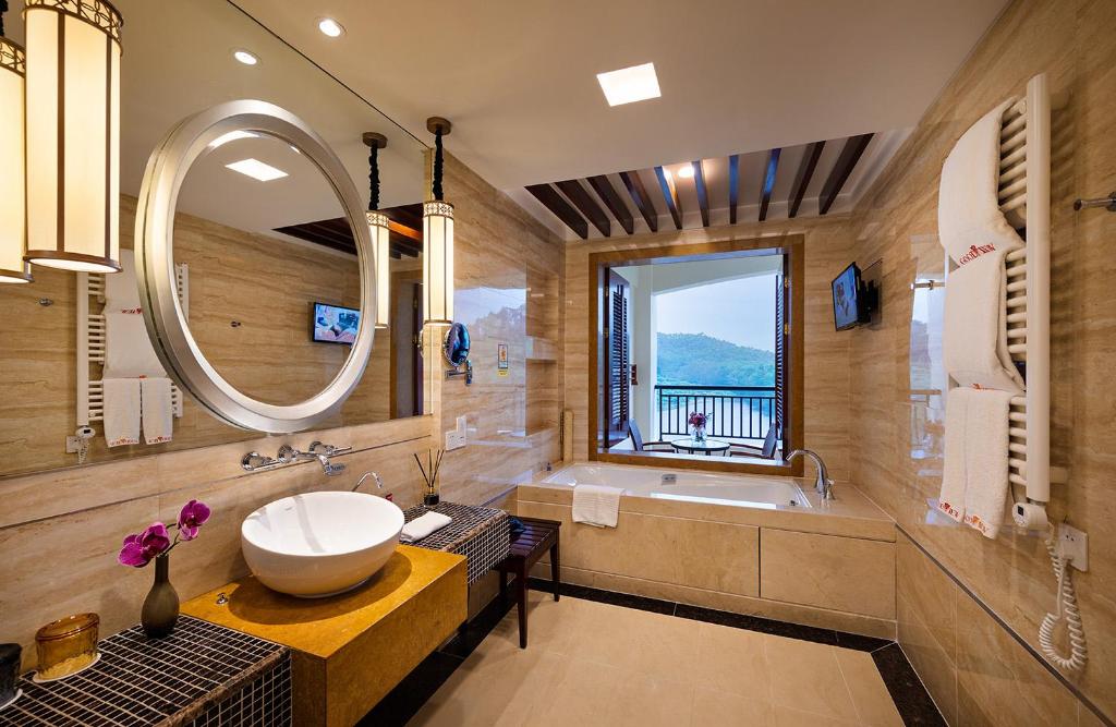 Koupelna v ubytování Good View Hotel Tangxia - 15 mins drive from Dongguan South Railway Station
