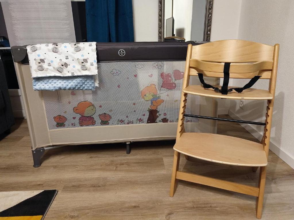 Postel nebo postele na pokoji v ubytování Kleine Auszeit - 2-Zimmer Ferienwohnung