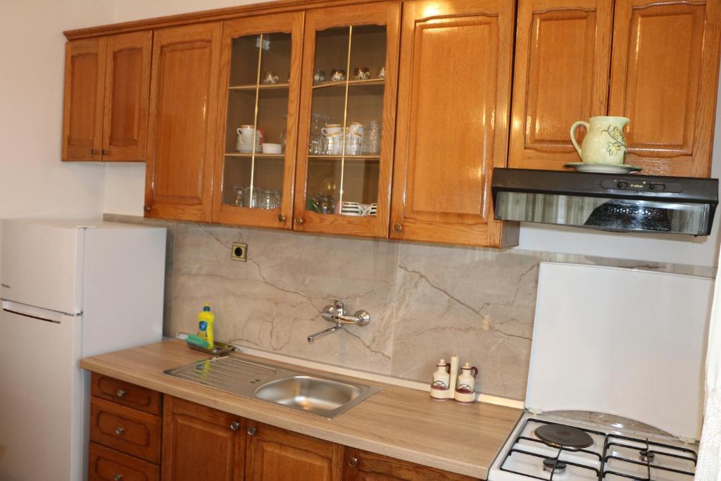 Kuchyň nebo kuchyňský kout v ubytování Apartment Grgas-Tucilo