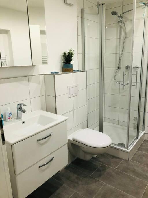 Koupelna v ubytování Zentrale Studio Wohnung in Emden